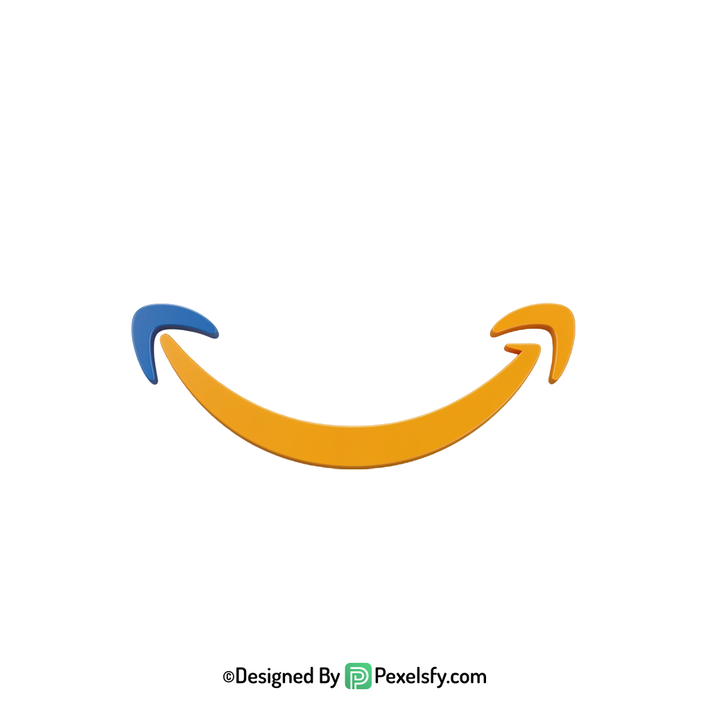 Editable 3D Amazon Logo PNG,transparent background