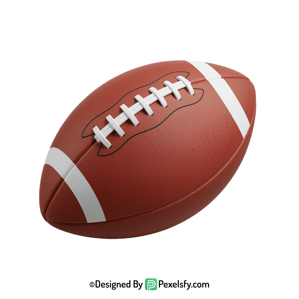 American Football PNG with Texture, transparent background