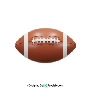 American Football PNG with Highlights, transparent background