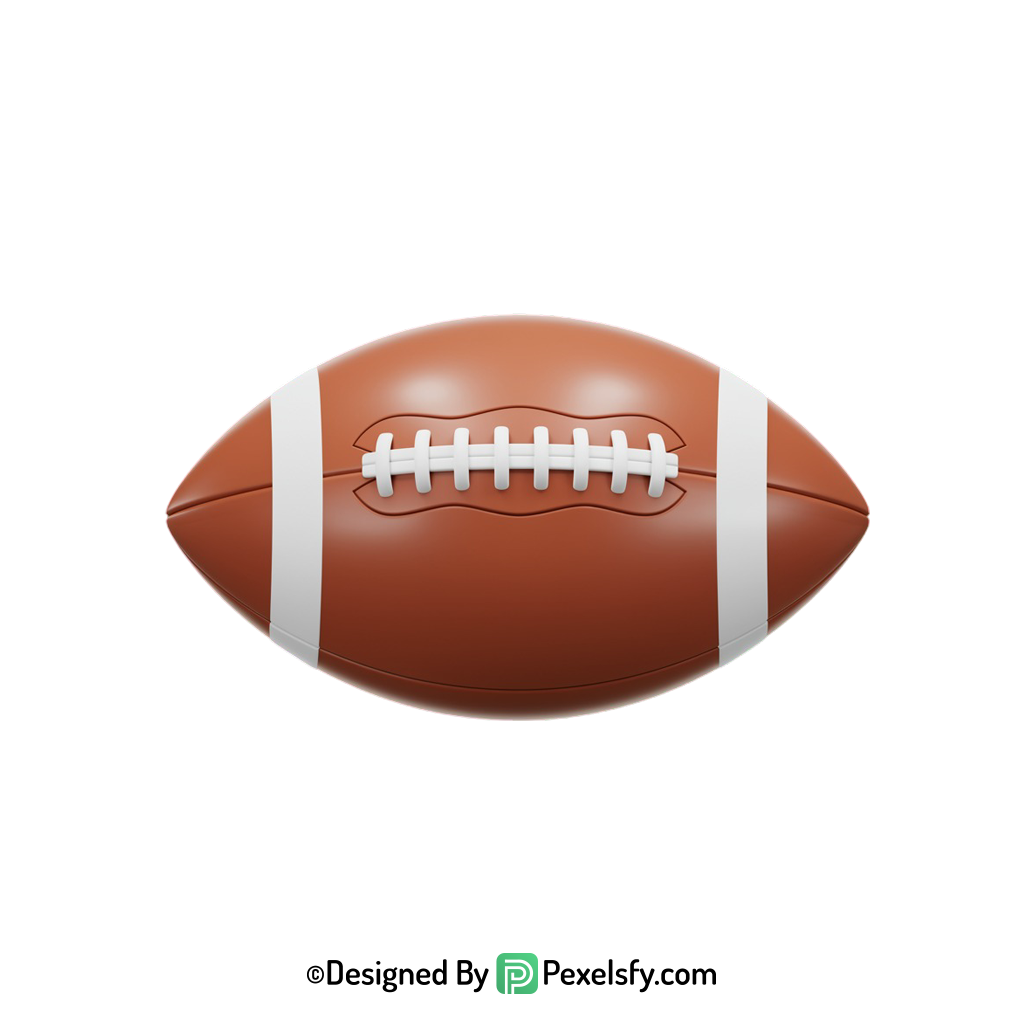 American Football PNG with Highlights, transparent background