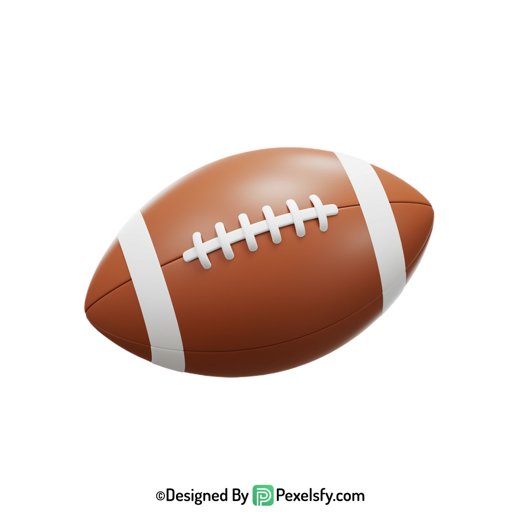 American Football PNG for Presentations, transparent background