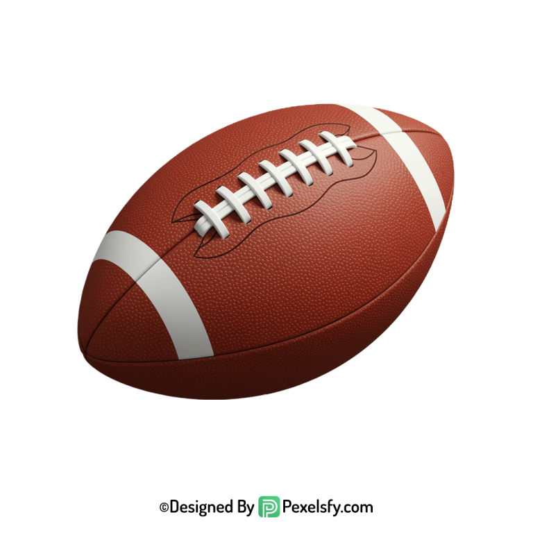 American Football PNG with Shadow, transparent background