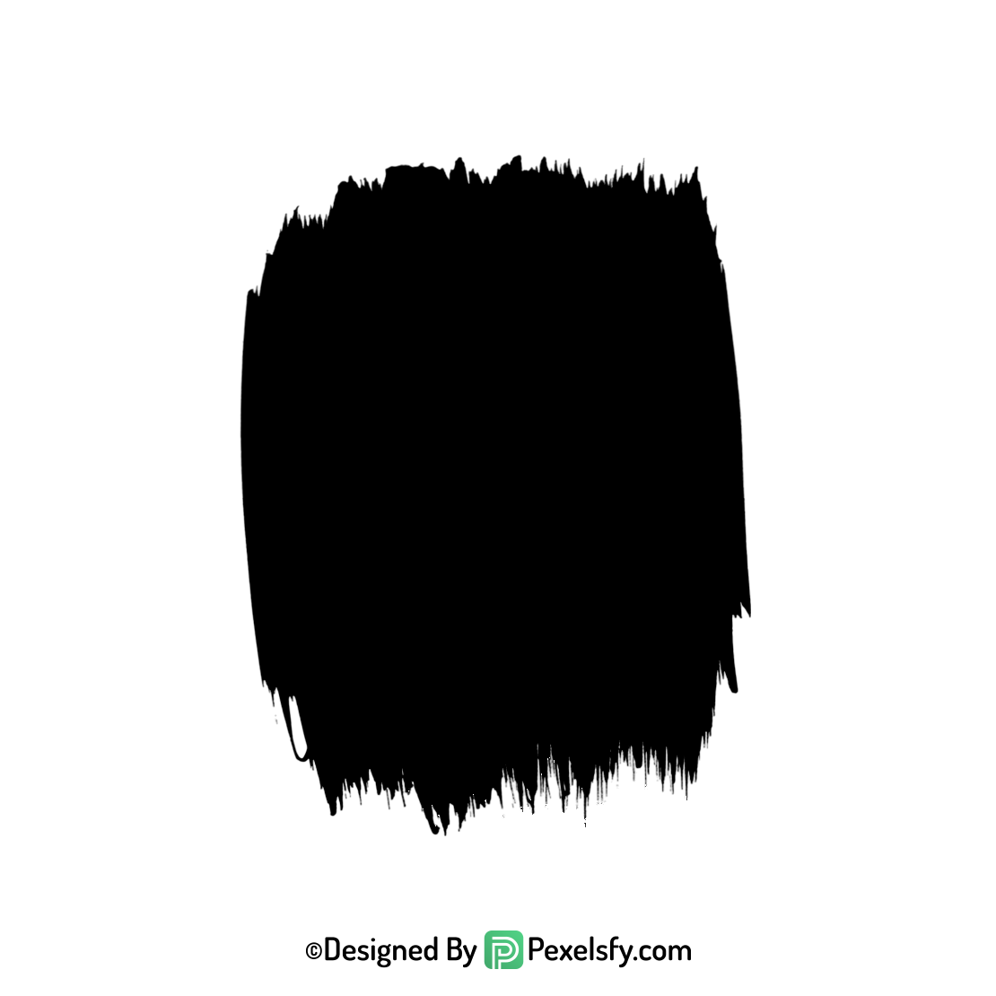 black paint brush png ink style, transparent