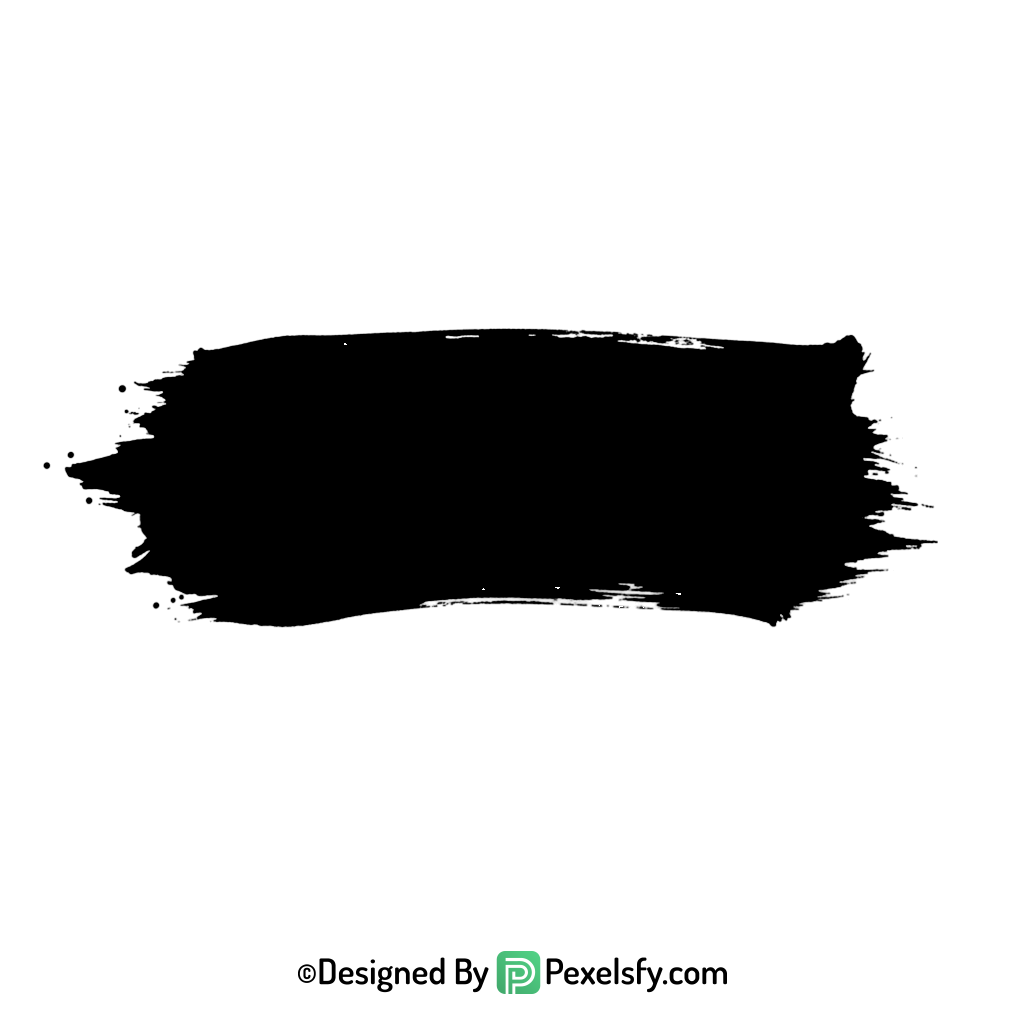 black paint brush png rough edges, transparent