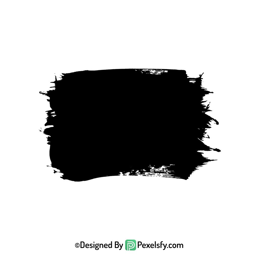 black paint brush png wide stroke, transparent
