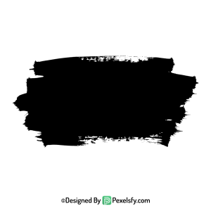 black paint brush png flat stroke, transparent