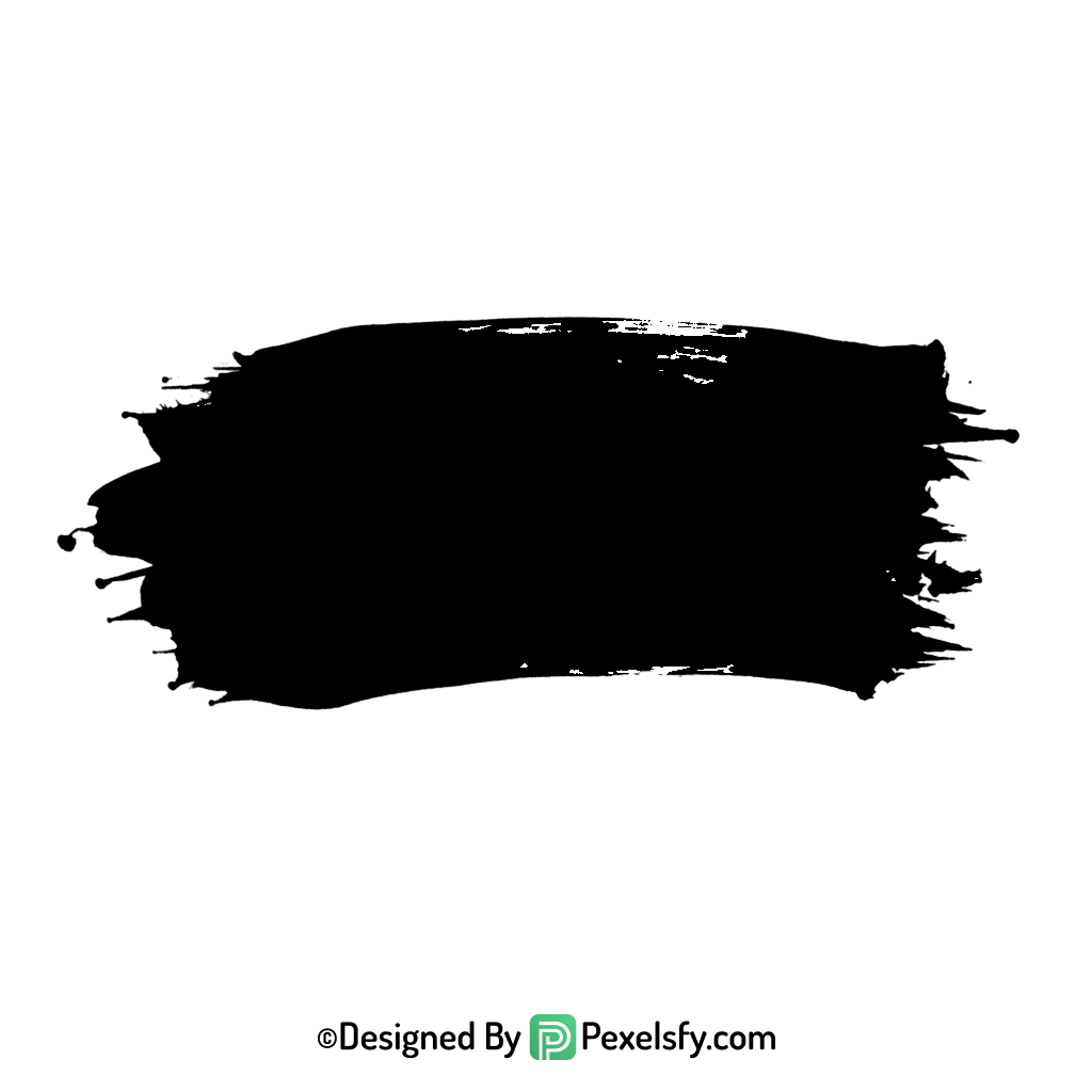 black paint brush png fading stroke, transparent