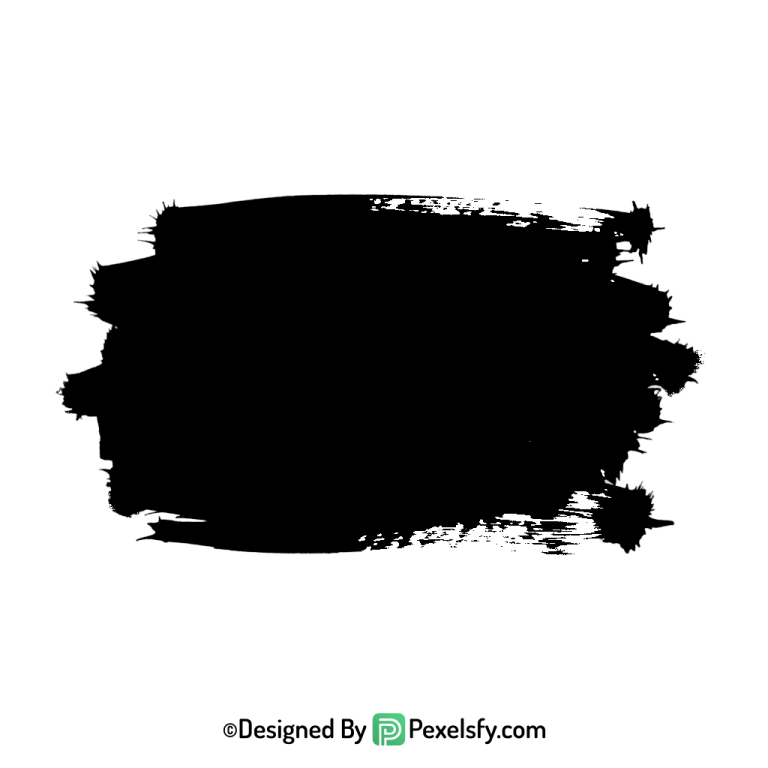 black paint brush png realistic texture, transparent