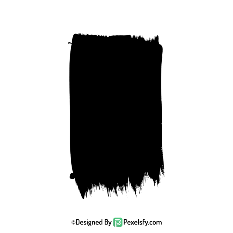 black paint brush png sketch style, transparent