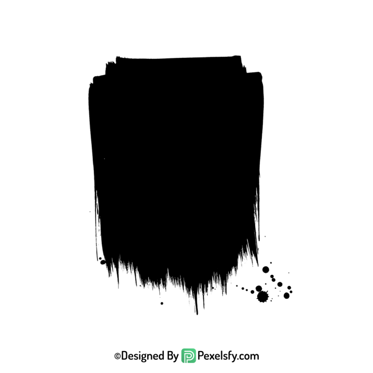 black paint brush png wet look, transparent