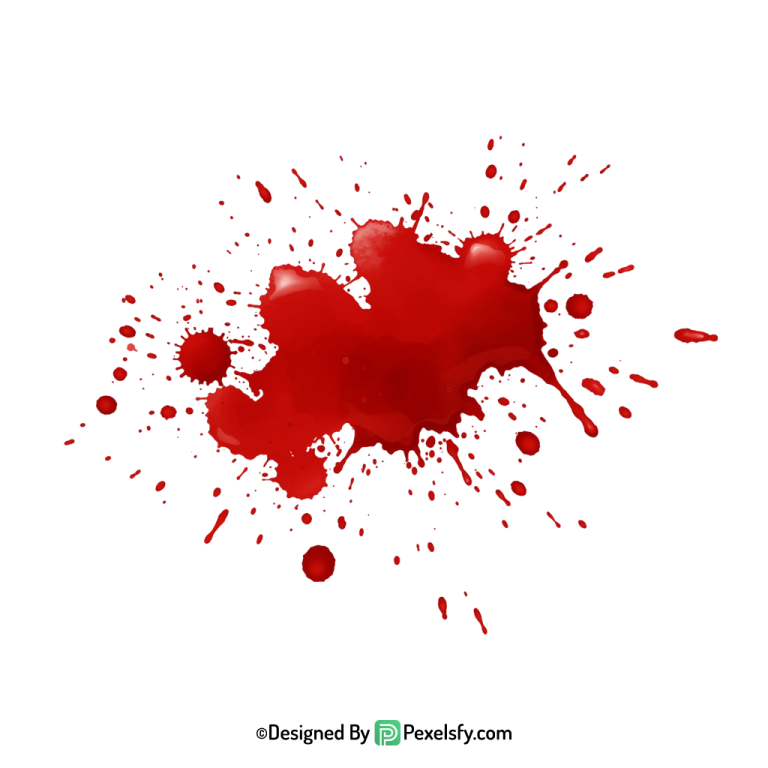 Blood Splatter PNG with Red Drops,transparent background