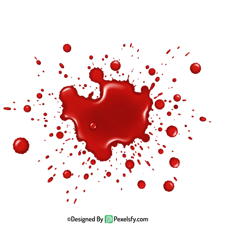 Blood Splatter PNG with Splashes,transparent background