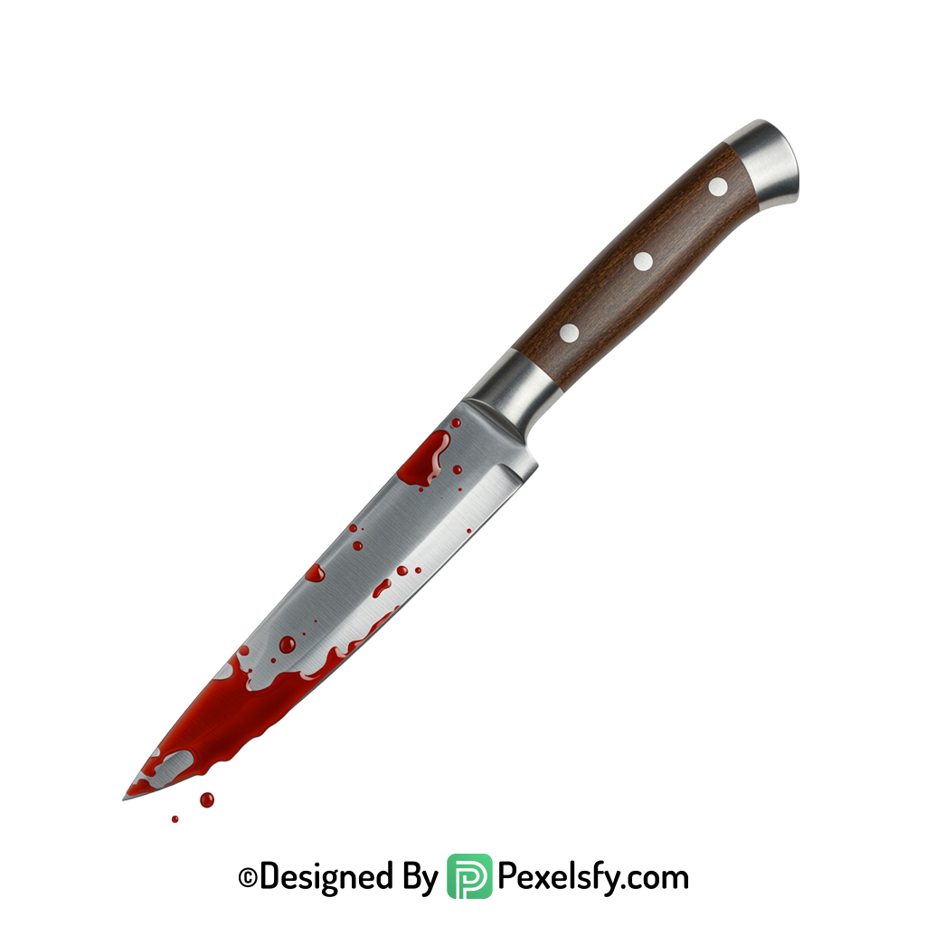 Bloody Knife PNG with Blood Drip transparent