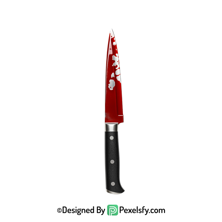 Bloody Knife PNG with Red Splatter transparent
