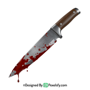 Bloody Knife PNG with Blood Trail transparent