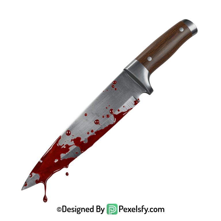Bloody Knife PNG with Blood Trail transparent