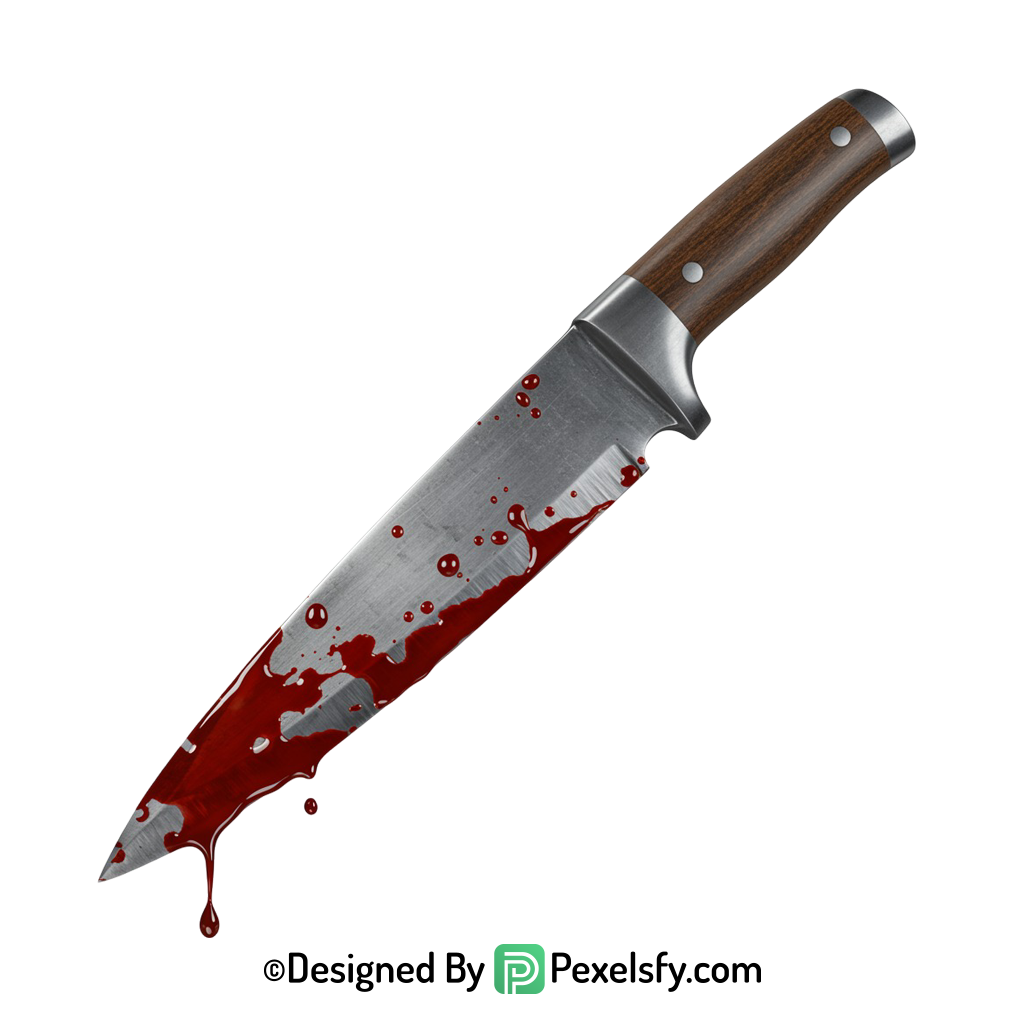 Bloody Knife PNG with Blood Trail transparent