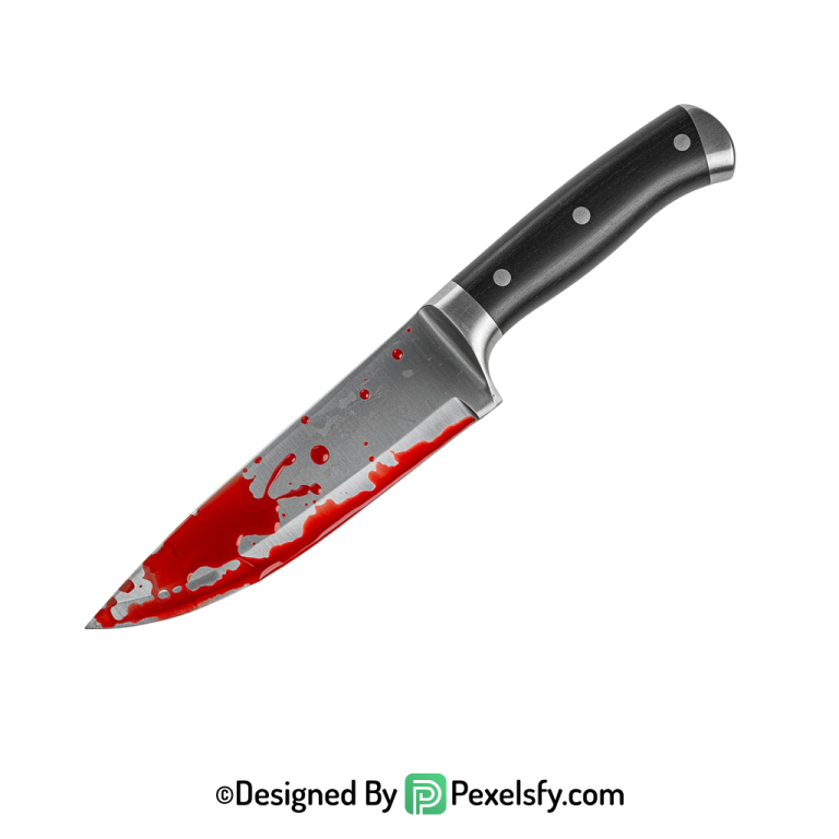 Bloody Knife PNG with Stained Blade transparent
