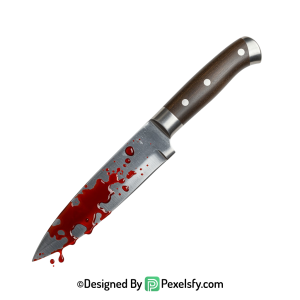 Bloody Knife PNG on Dark Background transparent