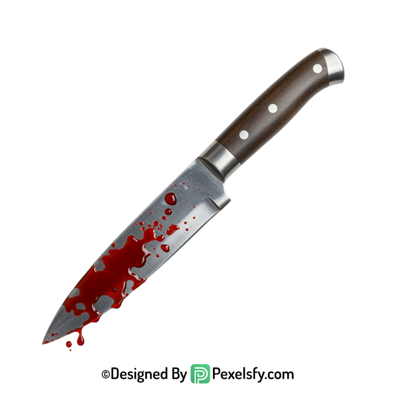 Bloody Knife PNG on Dark Background transparent