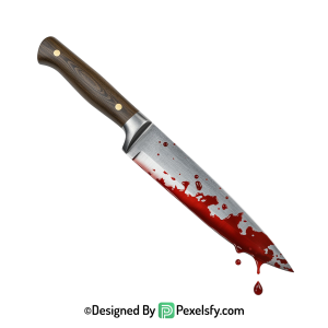 Bloody Knife PNG with Shadow transparent background