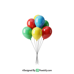 colorful balloons png image for celebration, happy