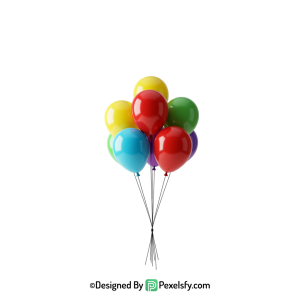 multicolor balloons png image background element, happy