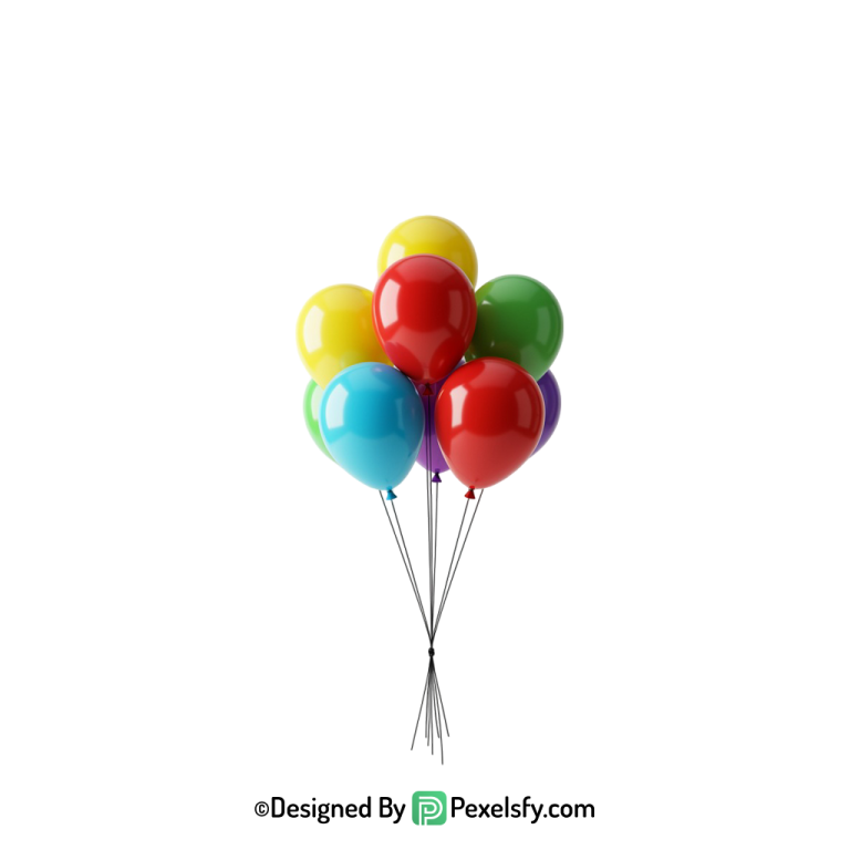 multicolor balloons png image background element, happy