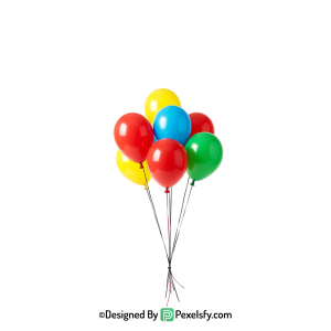 realistic balloons png image isolated view, happy