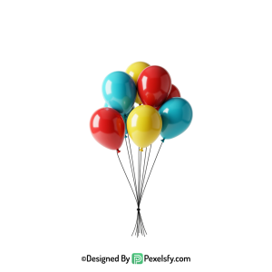 cute balloons png image for kids, happy