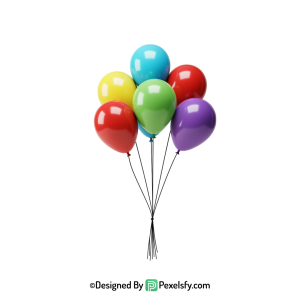 valentine balloons png image with hearts, happy