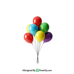 red and gold balloons png image, happy