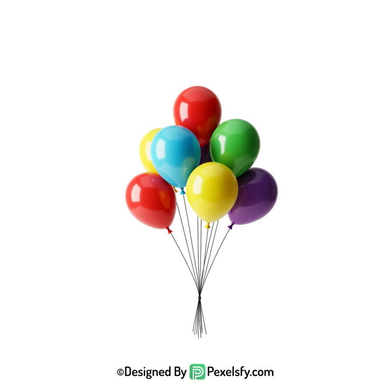 red and gold balloons png image, happy