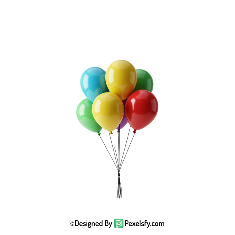 editable balloons png image for graphic use,
