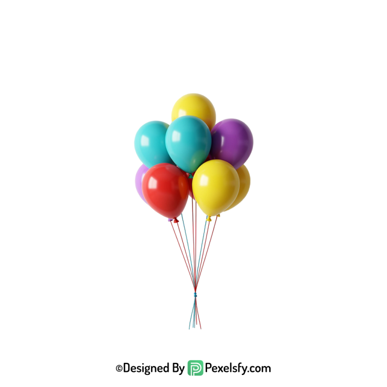 balloons png image with confetti design, happy