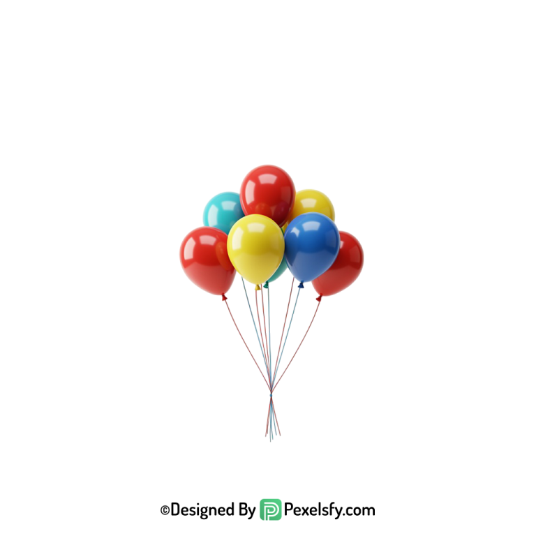 vibrant balloons png image for event flyers,