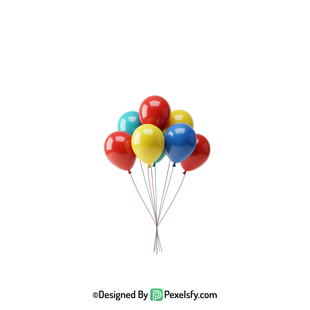 vibrant balloons png image for event flyers,