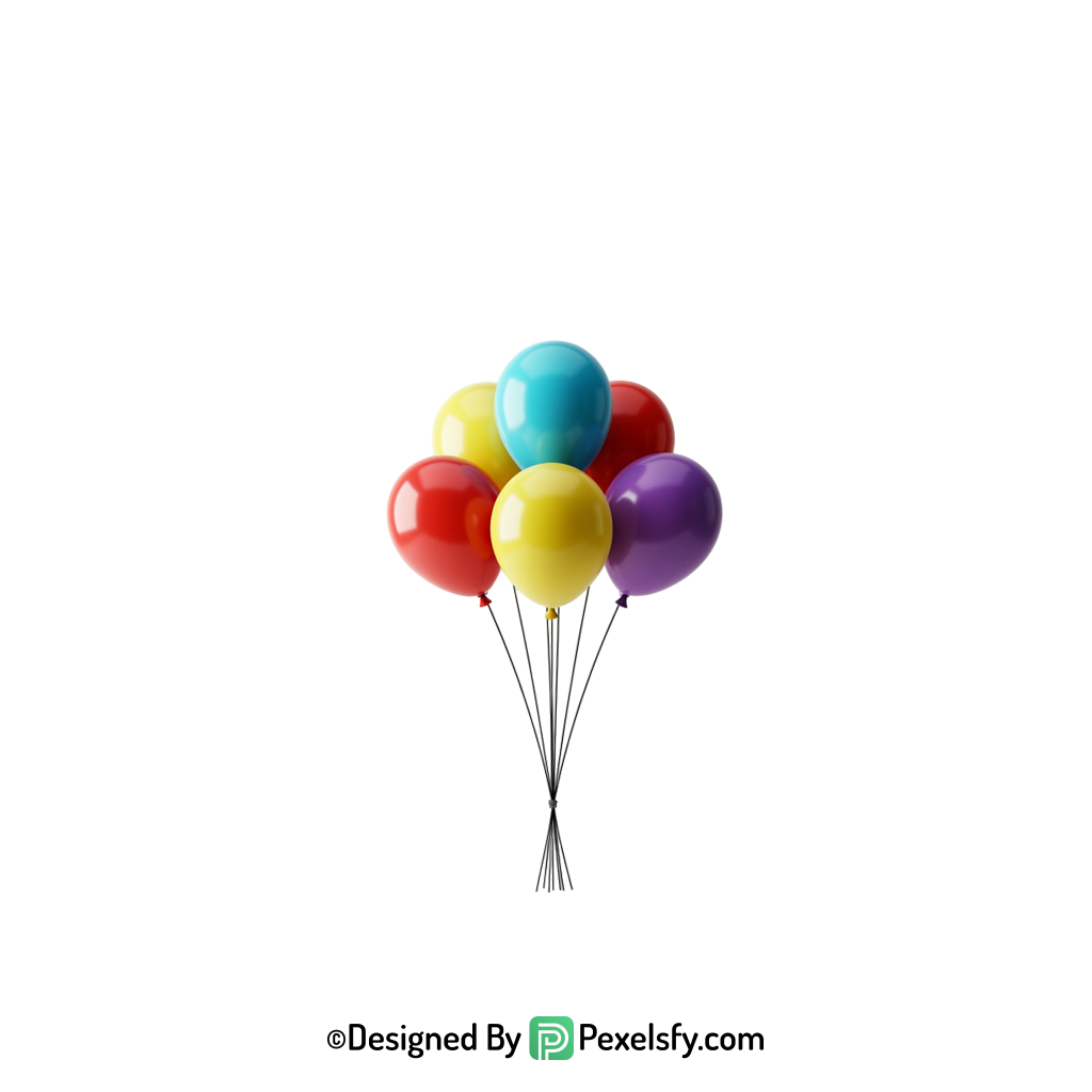 party decor balloons png image set, happy