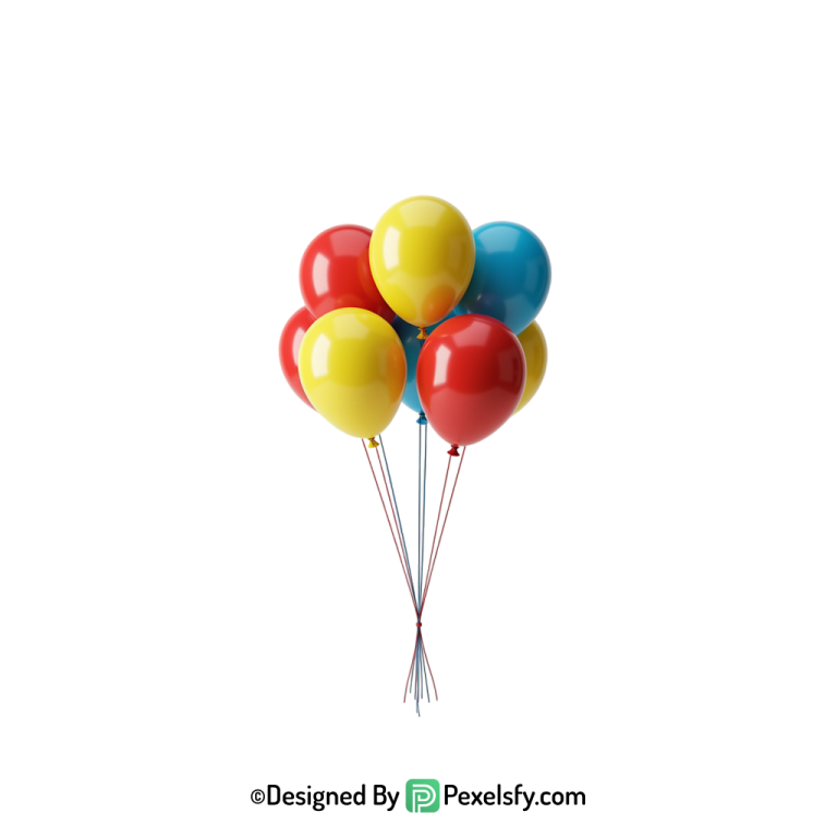 balloons png image isolated white background, happy