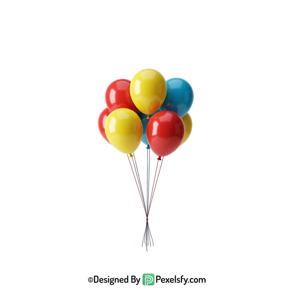 balloons png image isolated white background, happy