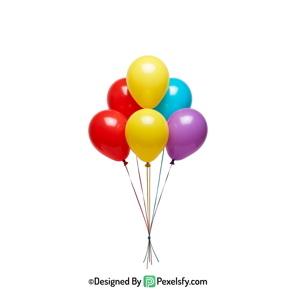 foil balloons png image vector style, happy