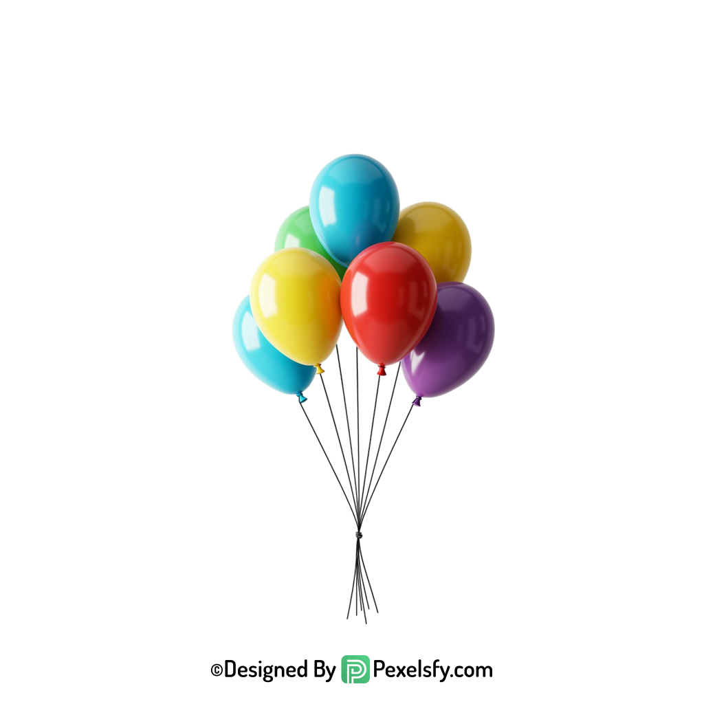 balloons png image floating celebration concept, happy