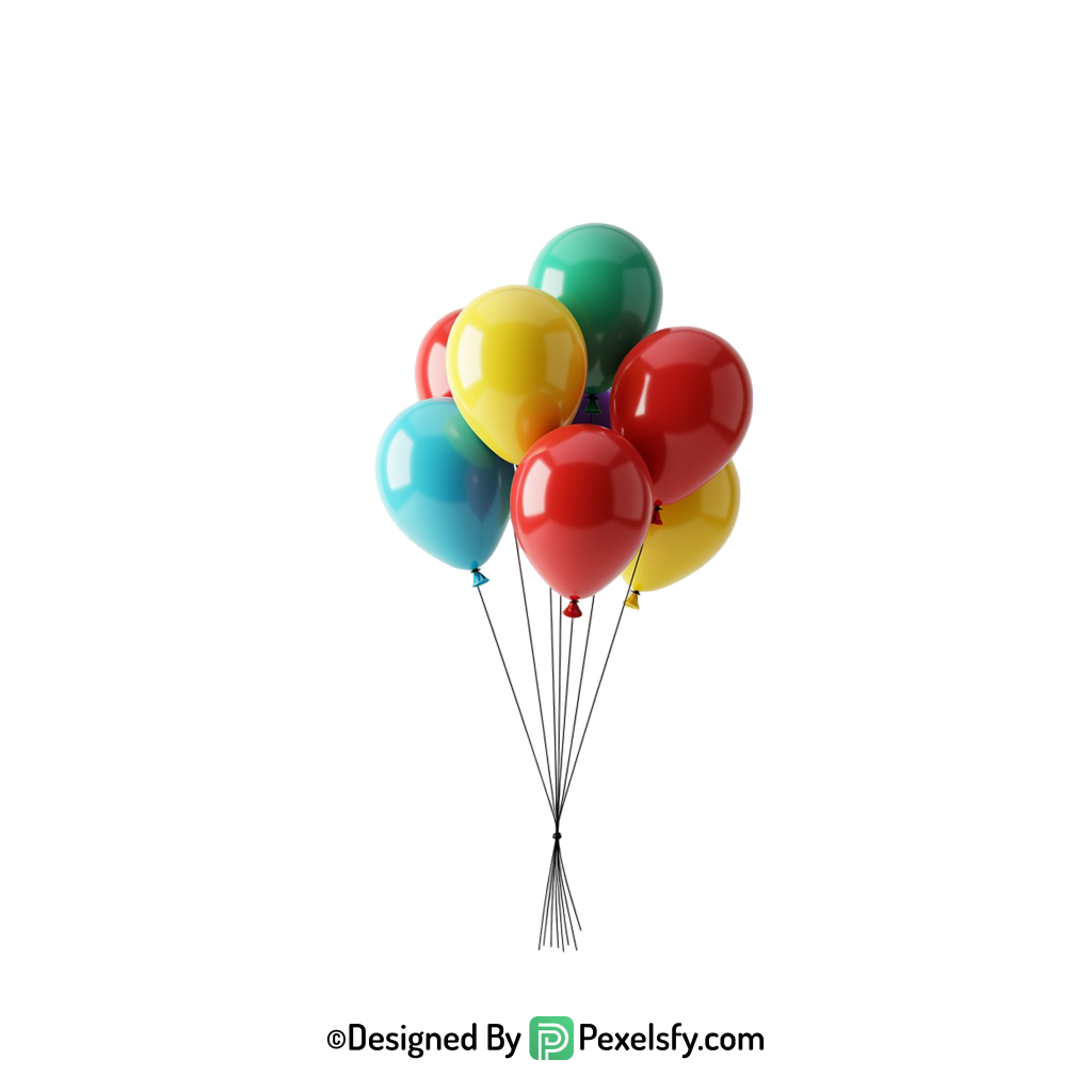 balloons png image for graphic design, happy