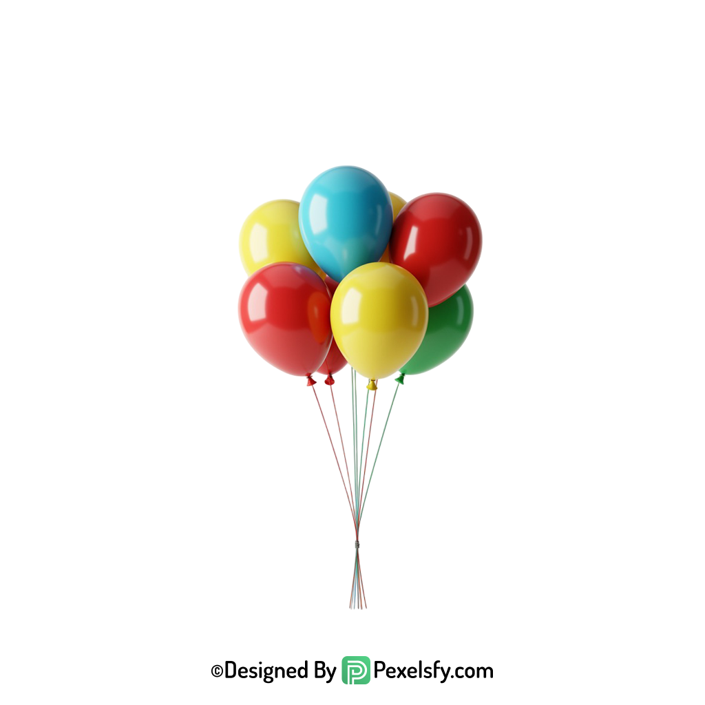 balloons png image kids party style, happy