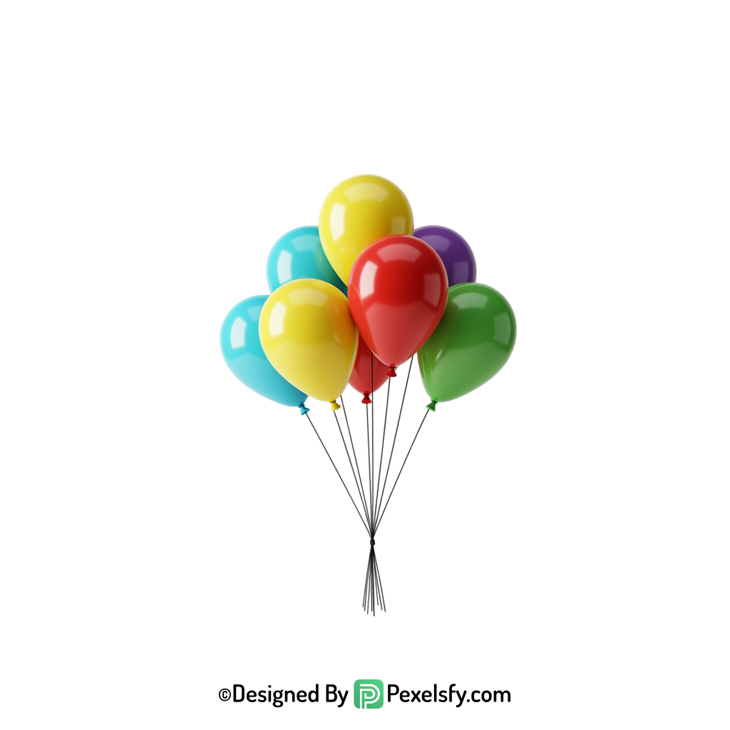 balloons png image creative colorful set, happy