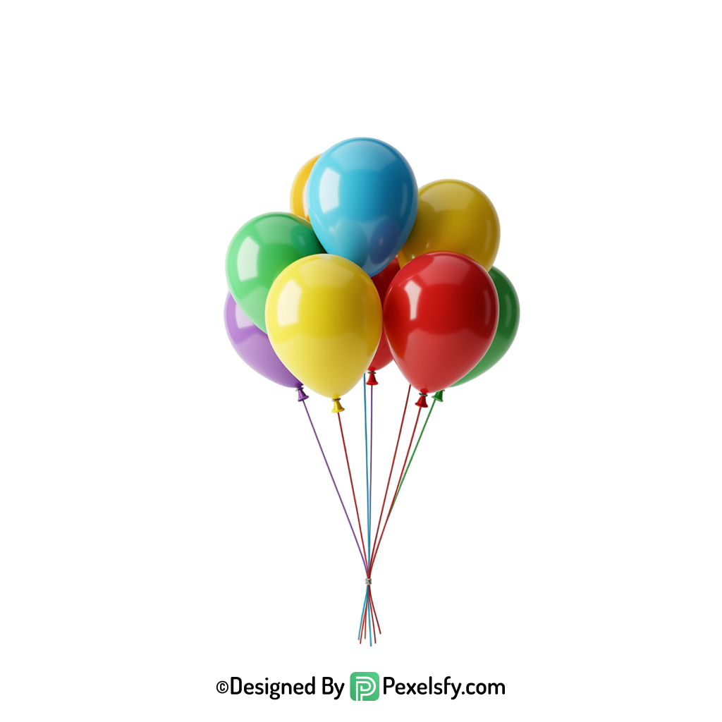 festive balloons png image for events, happy