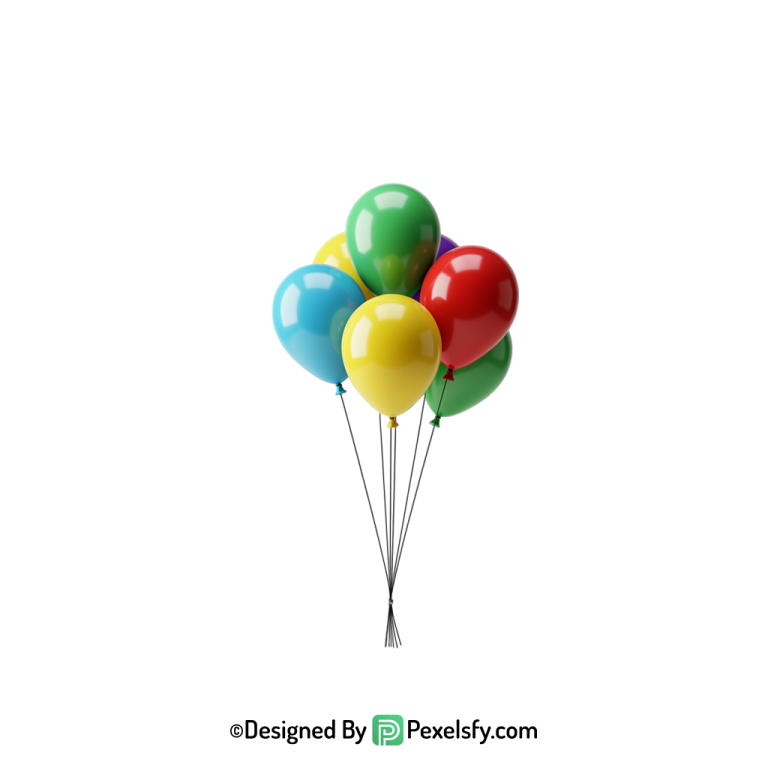 balloons png image set colorful, happy birthday