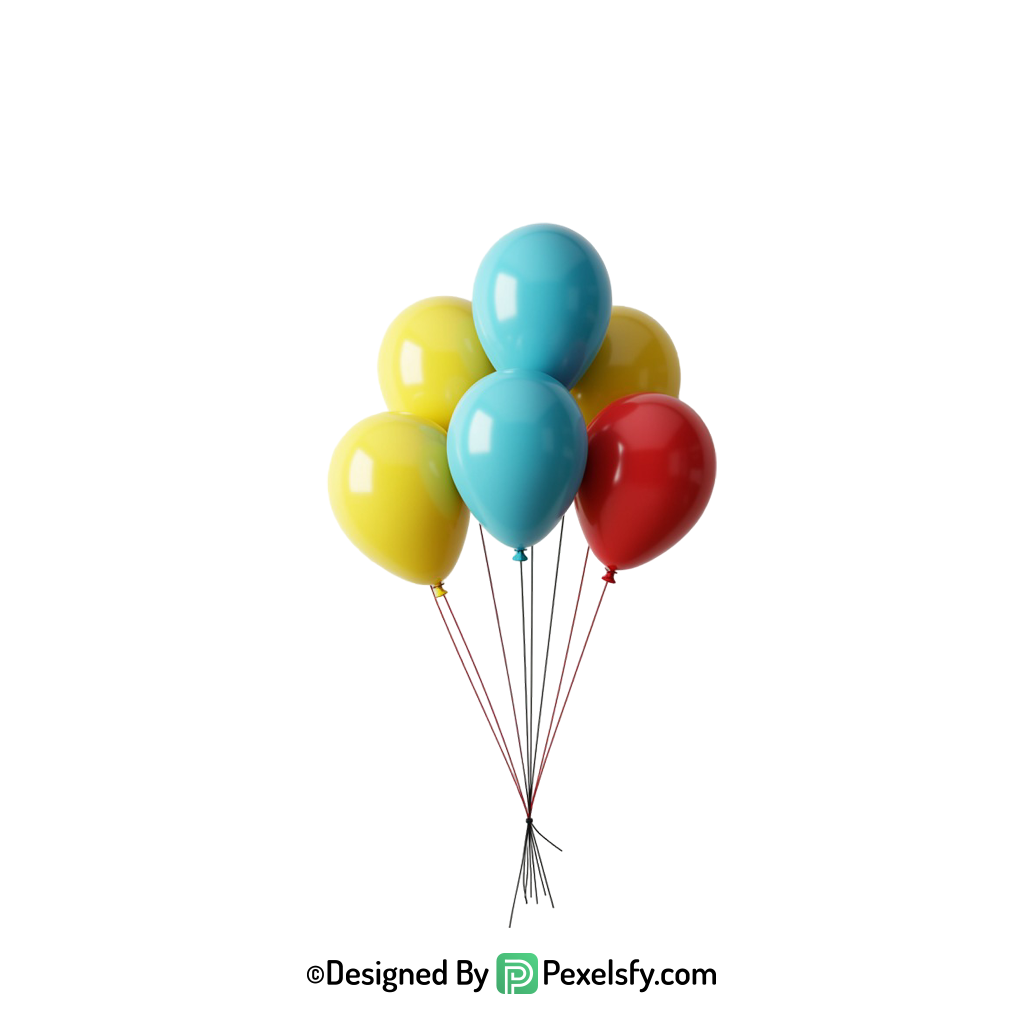 helium balloons png image for design, happy