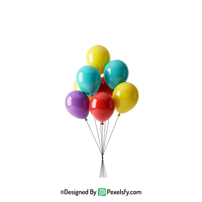 glossy balloons png image in red, happy