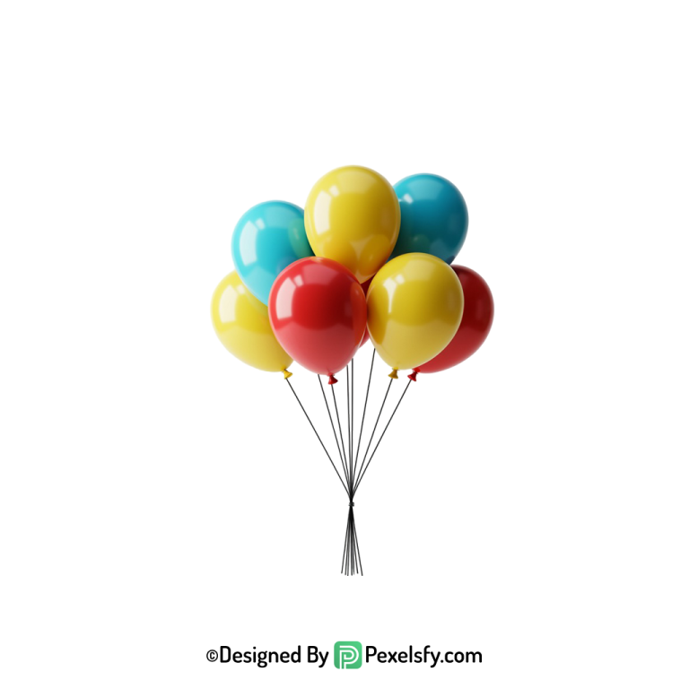 blue balloons png image for poster, happy